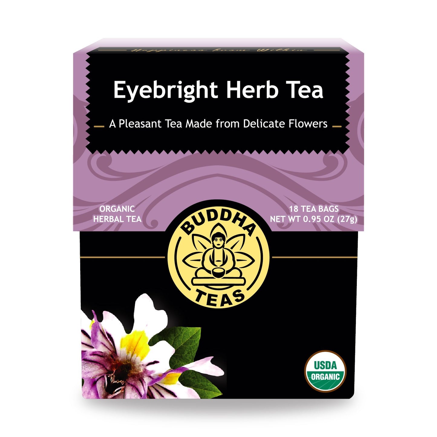 Buddha Teas Organic Eyebright Herb Tea - OU Kosher, USDA Organic, CCOF, 18 Bleach-Free Tea Bag