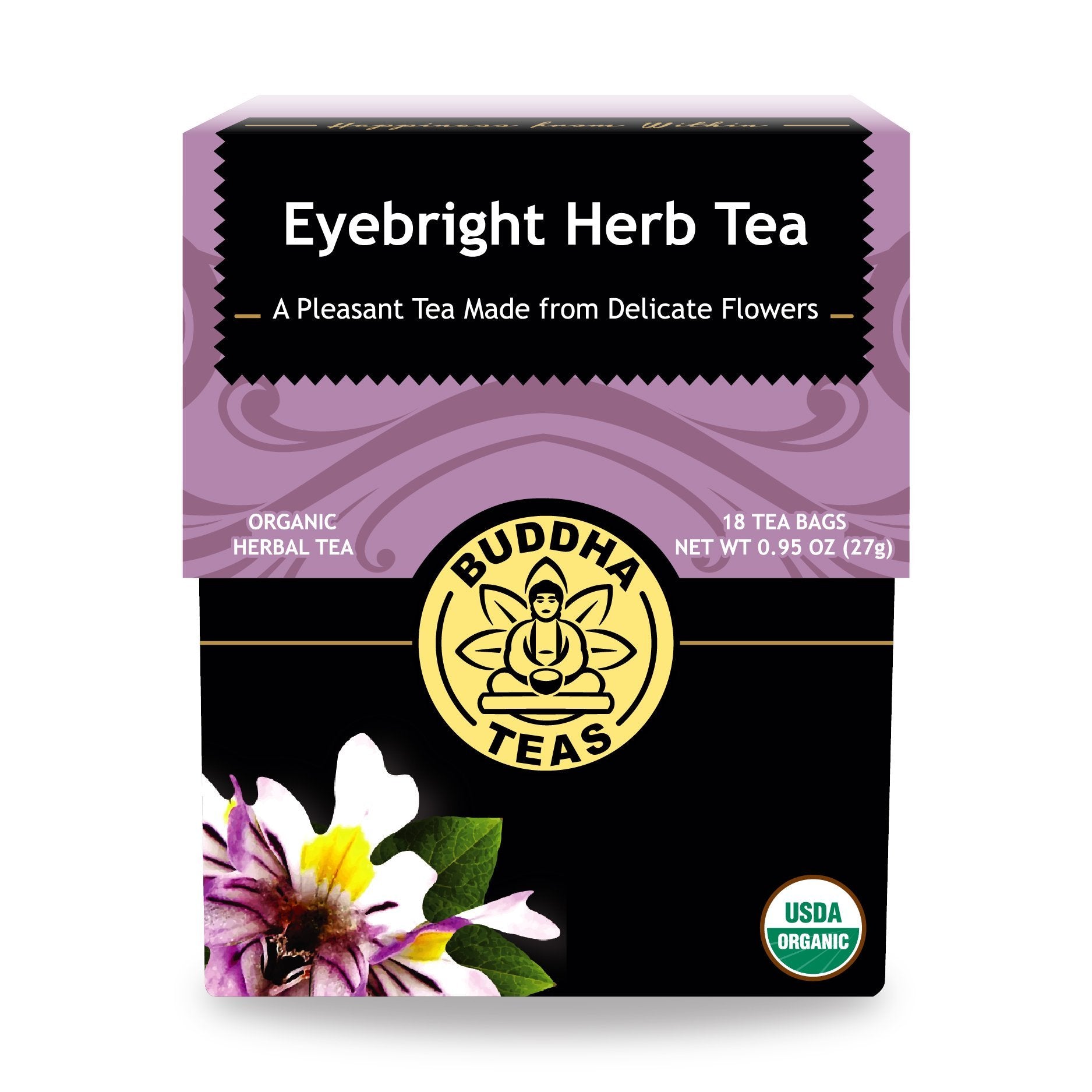 Buddha Teas Organic Eyebright Herb Tea - OU Kosher, USDA Organic, CCOF, 18 Bleach-Free Tea Bag
