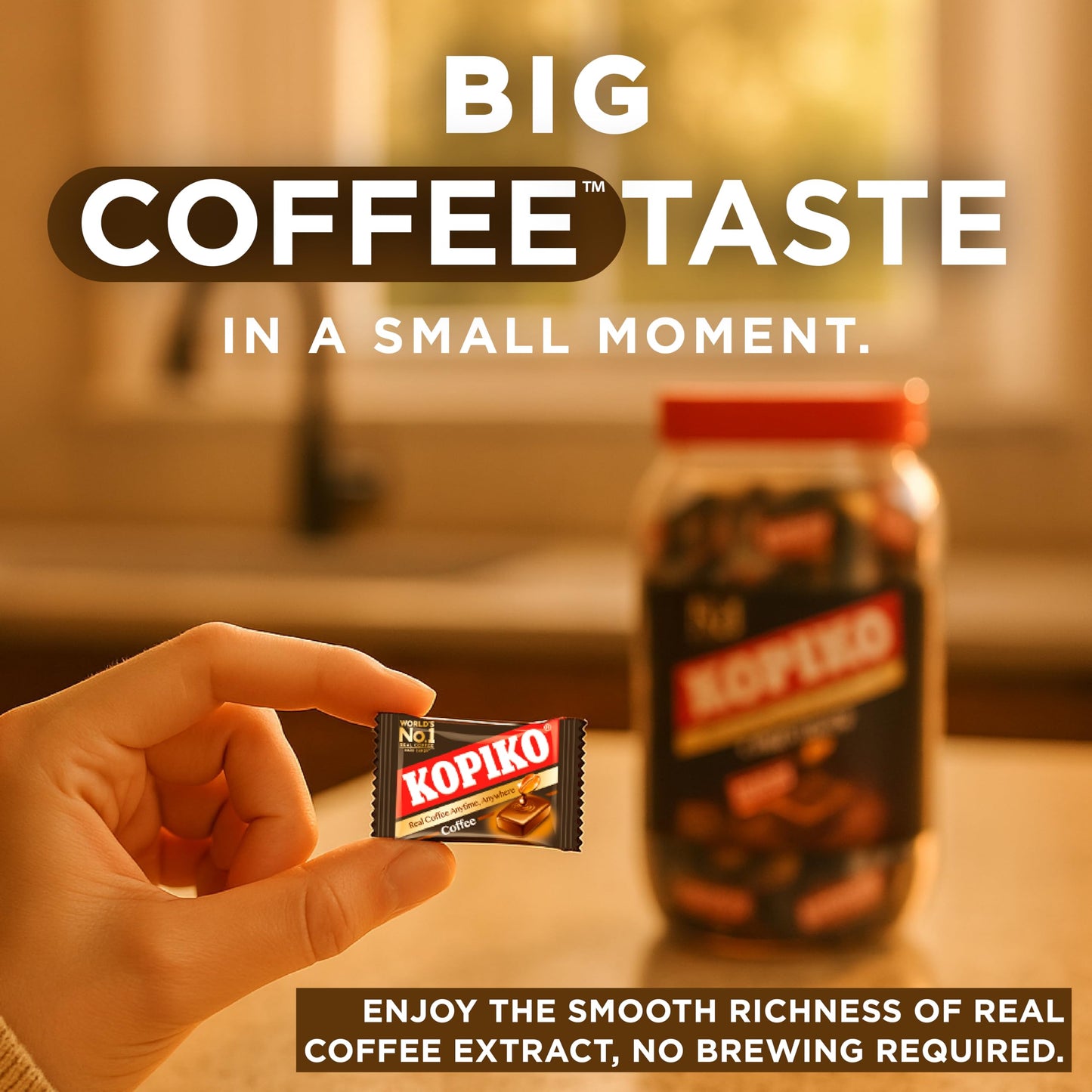Kopiko Coffee Candy - Bold-Tasty Hard Candy from Indonesia with Real Coffee Extract - A Satisfying Boost for On-the-Go Energy (28.2oz Jar)