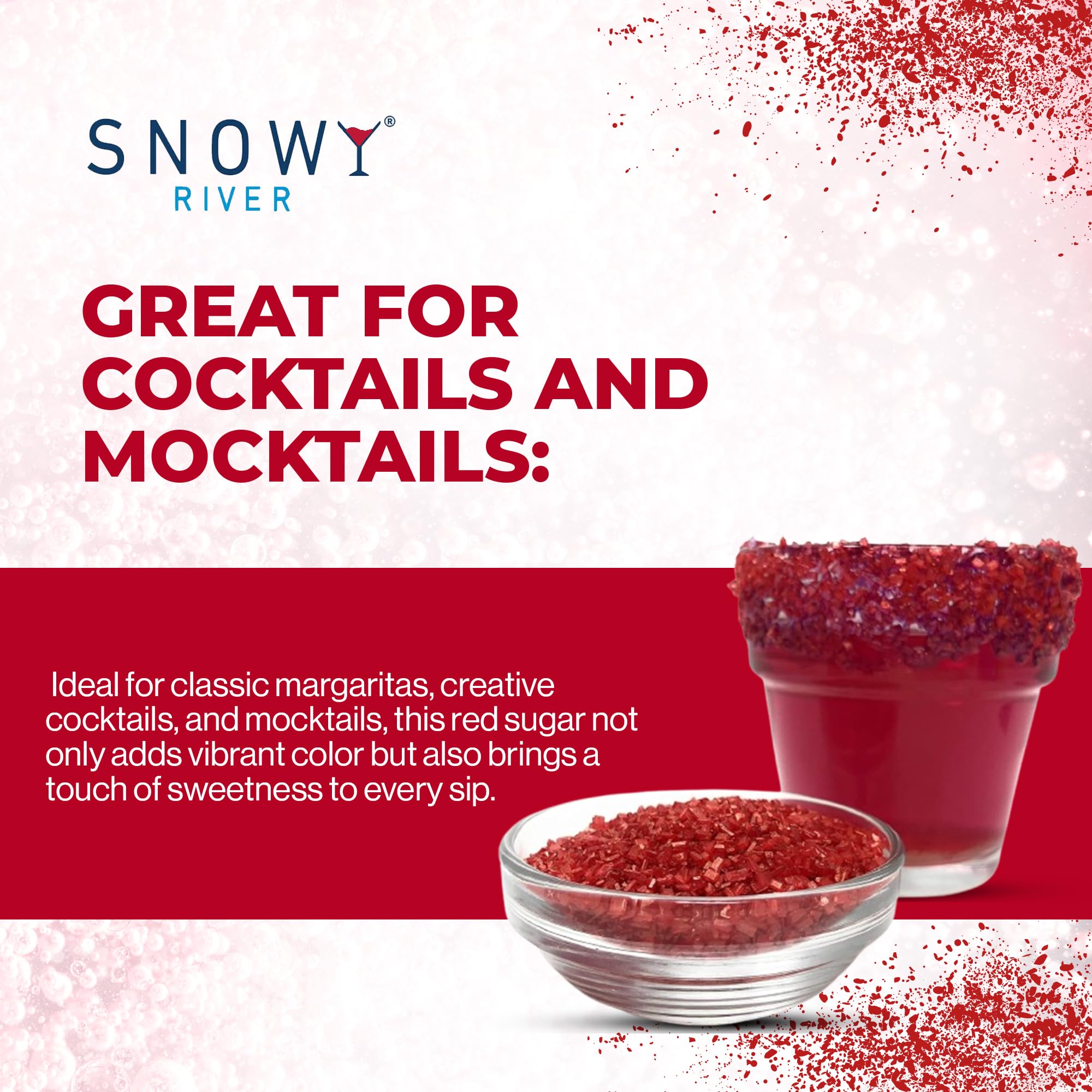 Snowy River Red Cocktail Salt, Naturally Colored Margarita Salt, Salt to Rim Glasses, Red Kosher Salt, Pretzel Salt (5lb)