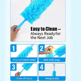 The Perfect Part Microfiber Duster - 22'' Ceiling Fan Cleaner Duster, Dust Brush for Cleaning Window Blinds, Ceiling Fans, Furniture & Cars, Reusable