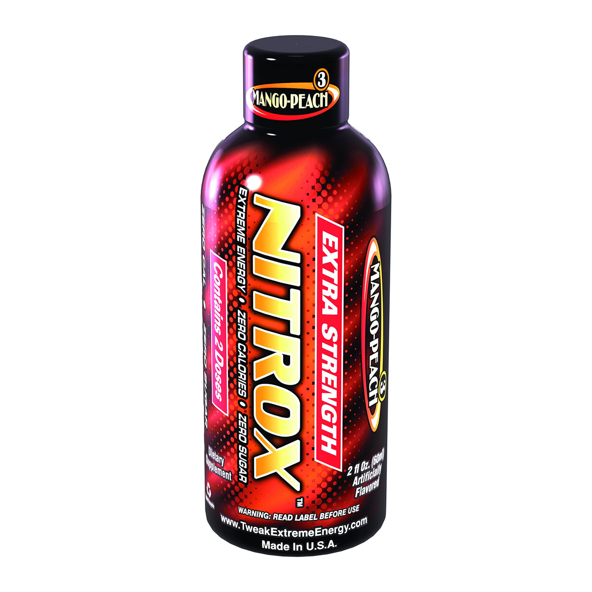 Tweaker Nitrox Mango Peach Energy Shot 2 Oz (Pack of 12) - Extra Strength