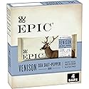 EPIC Venison Sea Salt and Pepper Bars, Keto and Paleo Friendly, Whole 30, Protein Snacks, 4 Ct, 5.2 oz