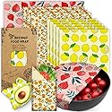 Reusable Beeswax Wrap - 9 Pack Eco-Friendly Beeswax Wraps For Food, Organic, Sustainable, Biodegradable, Zero Waste, Plastic-Free Food Storage, 1L