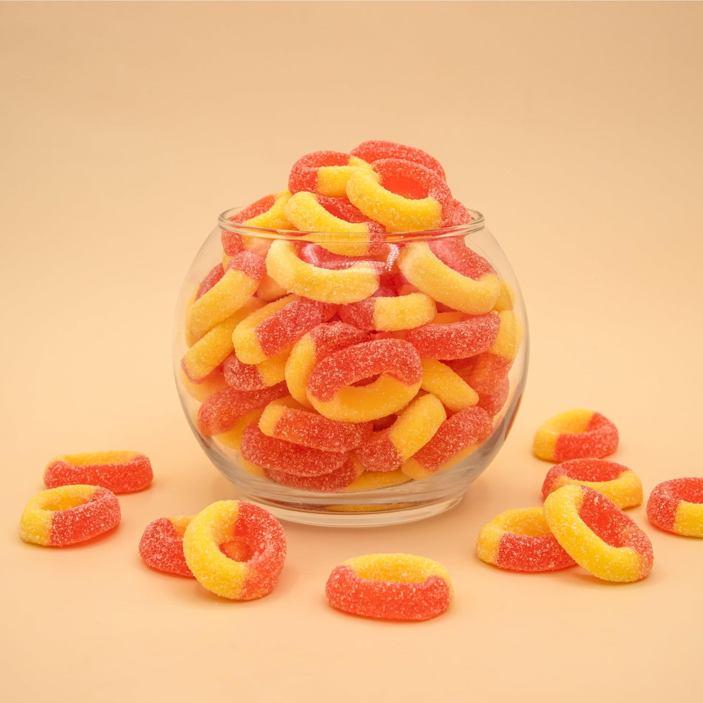 Peach Rings Gummy Candy | 2-Pound Bag | Sweet and Sour Candy | Peach Gummies for Snacking, Dessert Topping, Parties & Buffet Tables | Classic Gummy