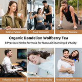 Premium Kidney and Liver Detox Tea - 8 Herbal Blend with Dandelion, Goji Berry, Jujube, Licorice Root & Chrysanthemum - Caffeine & Sugar Free - 20