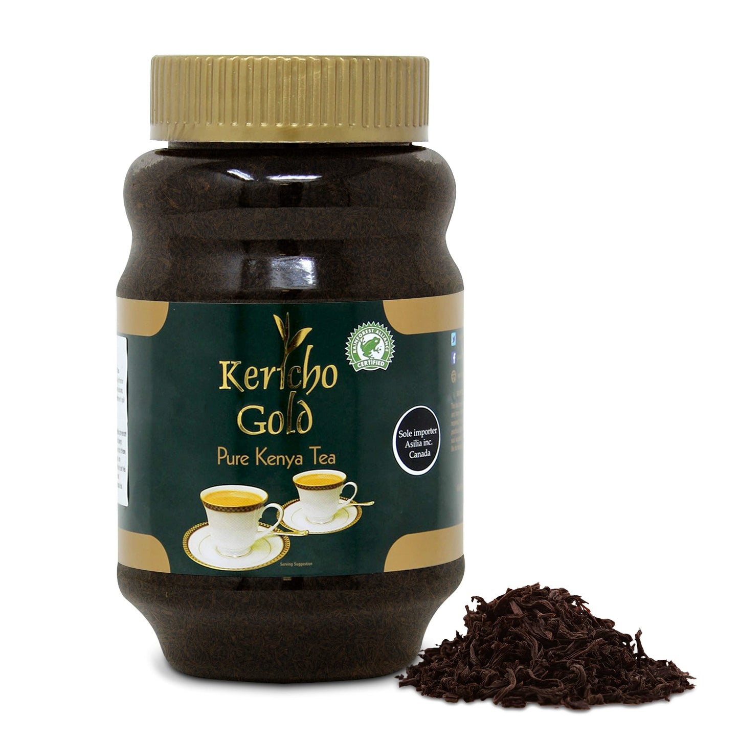 Kericho Gold Black Tea Jar 500 gms - Rich in Antioxidants - Orange Pekoe Tea - Kenya Origin - Unique Flavor -(Pack of 1)