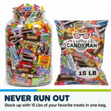 Candyman 15-Pound Bulk Chocolate Candy Variety Pack, Individually Wrapped
