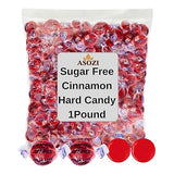 Sugar Free Cinnamon Hard Candy- 1lb Bulk Sugarless Candy Disc, Cinnamon Discs Individually Wrapped Keto And Diabetic Friendly, for Parties & Holidays