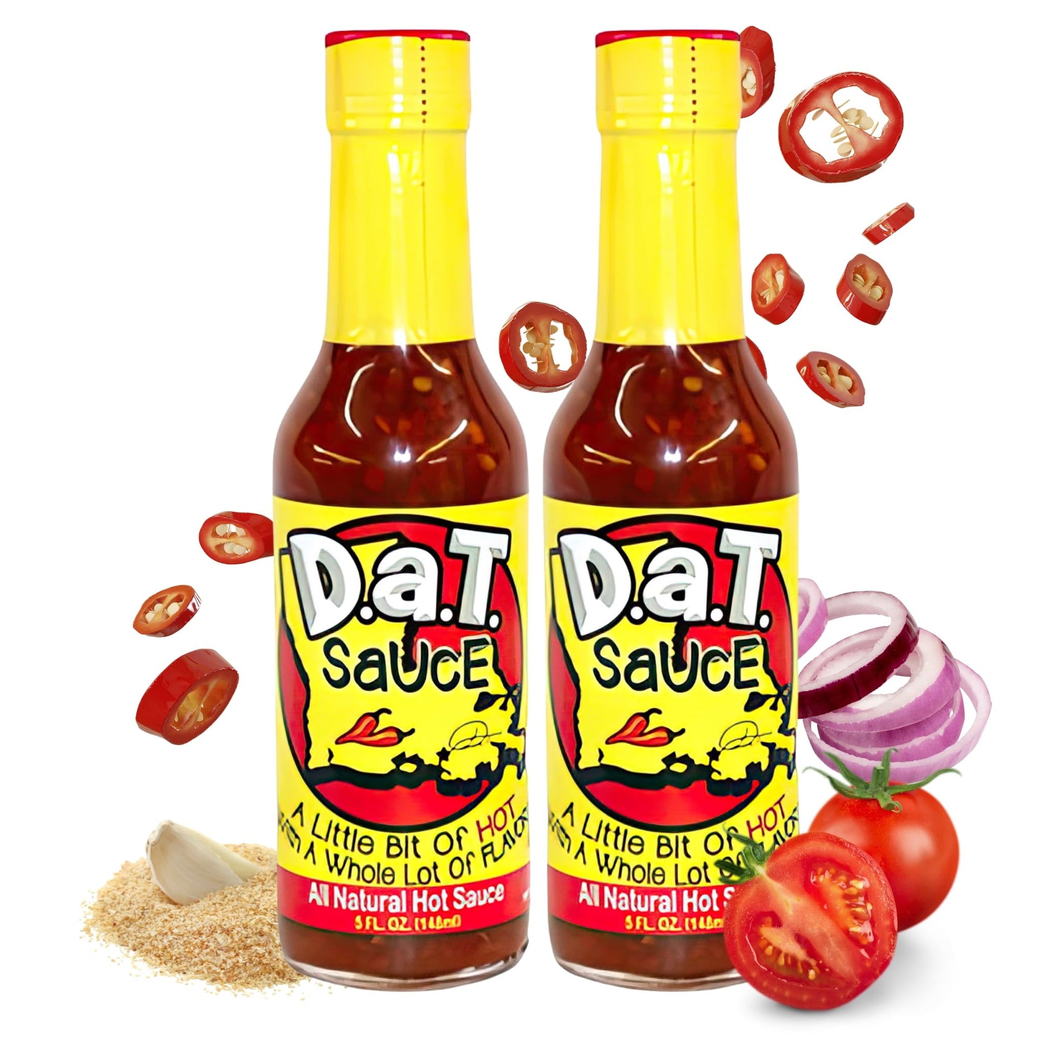 D.a.T. SaUcE, The True Louisiana Original, Gluten Free, No MSG, No Preservatives, All Natural, Modern Mild Cajun Spices & Flavors, 5 oz (2 Pack)