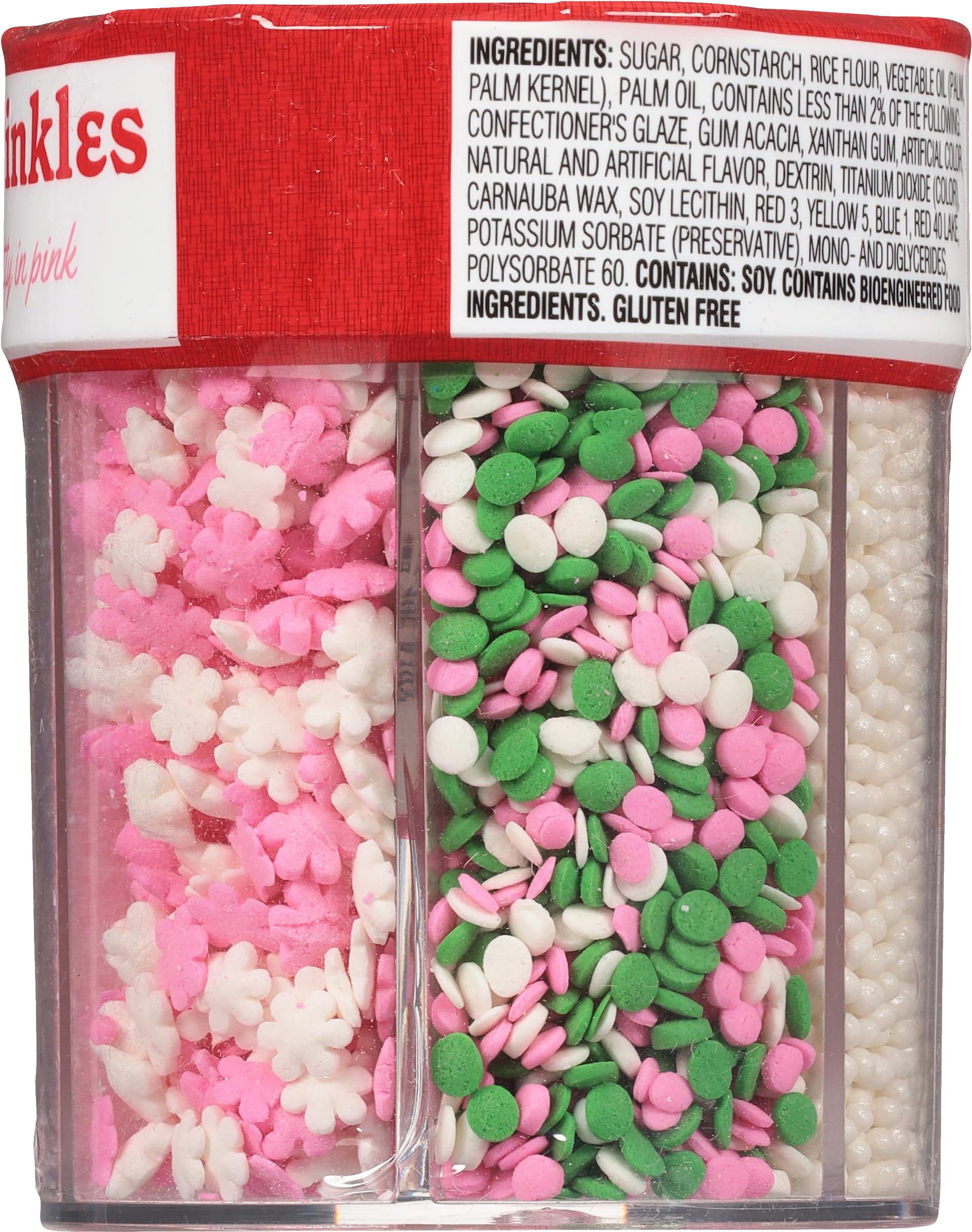 Betty Crocker 6 Cell Sprinkles, Pretty in Pink, Dessert Sprinkles for Cake, Cupcake, Cookies, Gender Reveal, Baby Showers, Pink and White Mix, 6.7 Oz