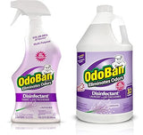 OdoBan Ready-to-Use Disinfectant and Odor Eliminator, Made in the USA, Lavender Scent, Set of 2, 32 oz Spray and 1 Gallon Concentrate