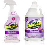 OdoBan Ready-to-Use Disinfectant and Odor Eliminator, Made in the USA, Lavender Scent, Set of 2, 32 oz Spray and 1 Gallon Concentrate