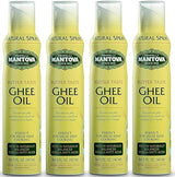 Mantova Ghee Oil, 100% Pure Cooking Oil Spray, Omega-3, perfect for Keto snacks, baking, grilling, or cooking, our oil dispenser bottle lets you spray, drip, or stream with no waste, 5 oz (Pack of 4)