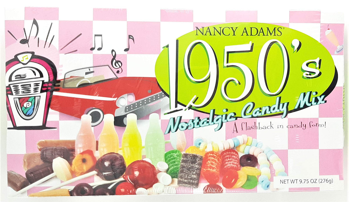 1950's Retro Candy Gift Box-Decade Box Gift Basket - Classic 50's Candy - 9.75OZ (276g)