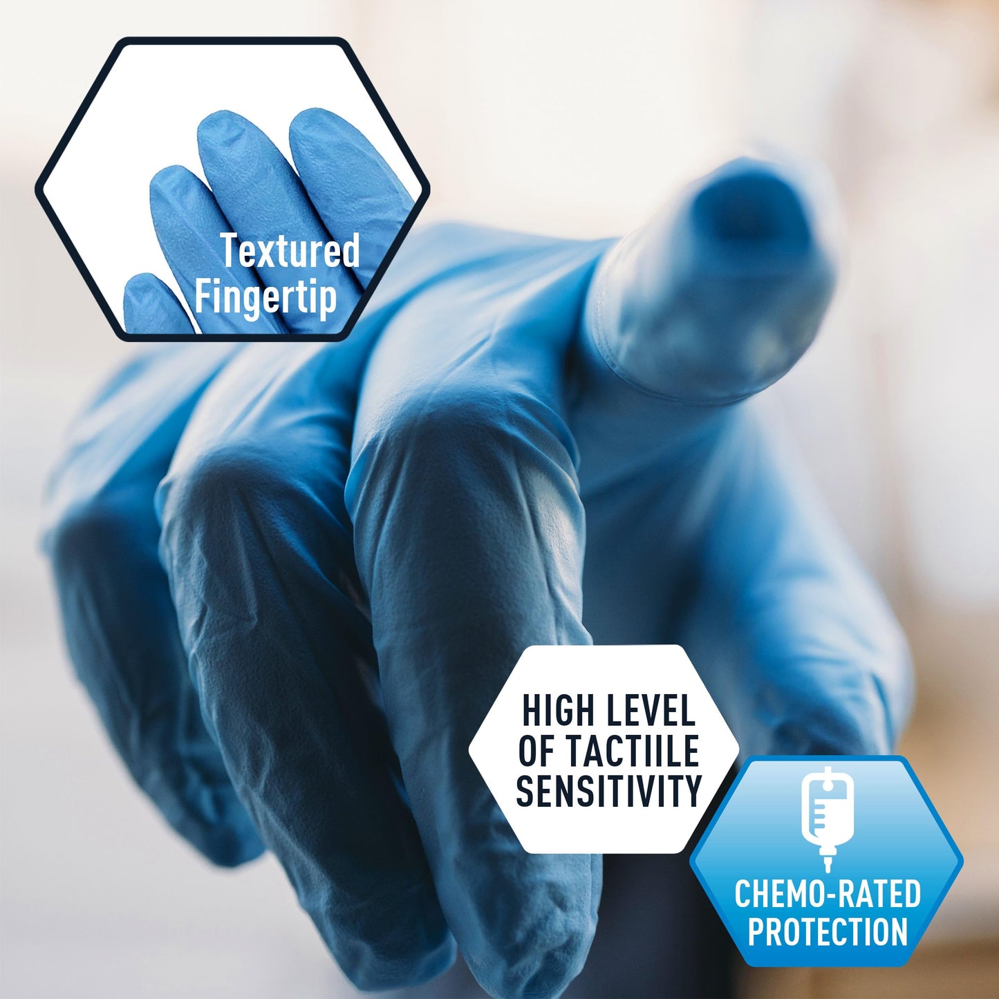 MED PRIDE Blue Nitrile Gloves Medium | Box of 100 Gloves | 5 Mil | Powder-Free, Latex-Free, Exam Grade | Medical, Lab, Food Service, Tattoo, Cleaning