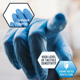 MED PRIDE Blue Nitrile Gloves Medium | Box of 100 Gloves | 5 Mil | Powder-Free, Latex-Free, Exam Grade | Medical, Lab, Food Service, Tattoo, Cleaning