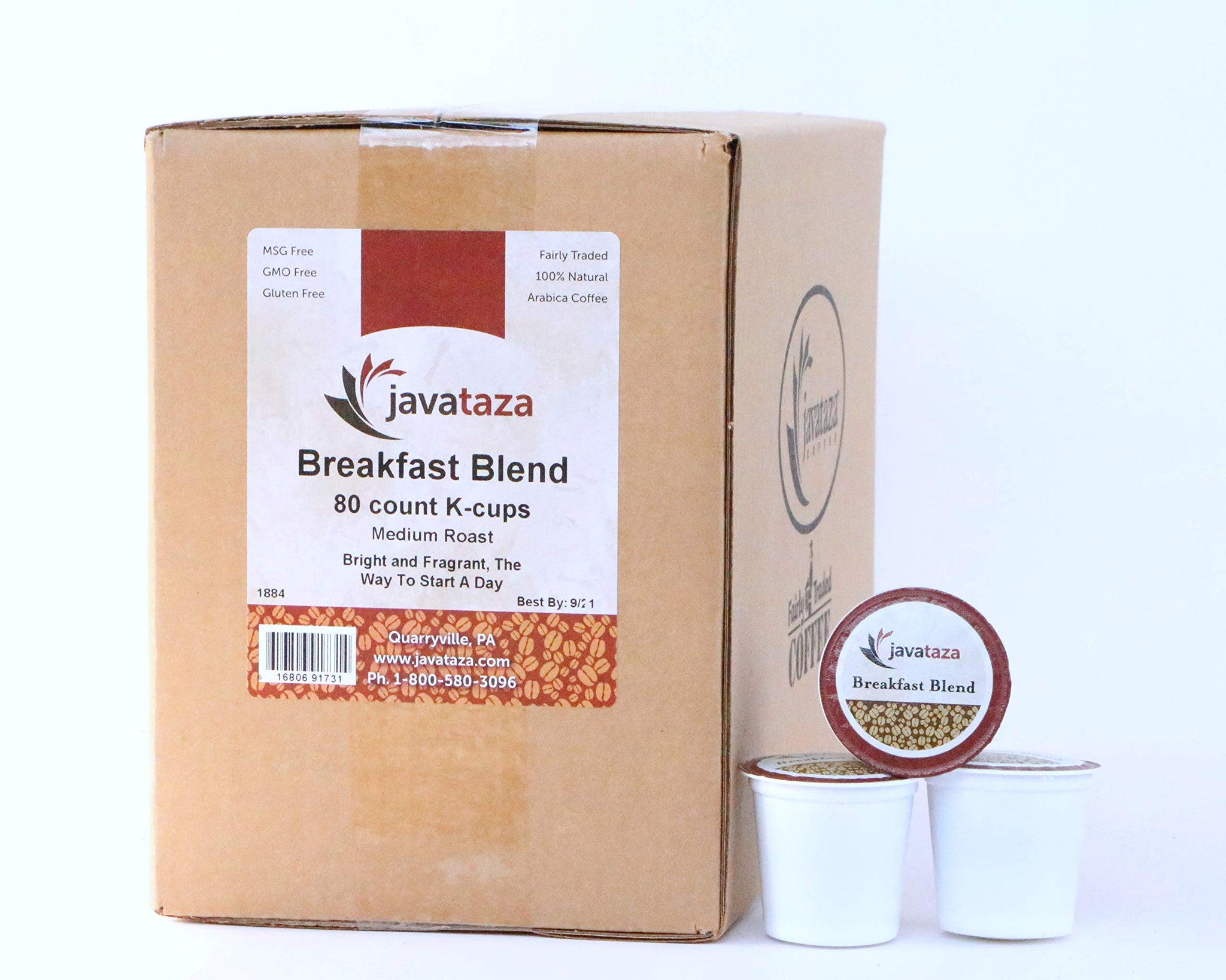 Breakfast Blend Single Serve Coffee for Keurig K-cups - 80 Count. Fairly Traded