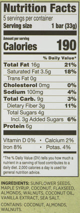 Kitchfix, Granola Bars Grain Free Vanilla Sea Salt, 5.8 Ounce