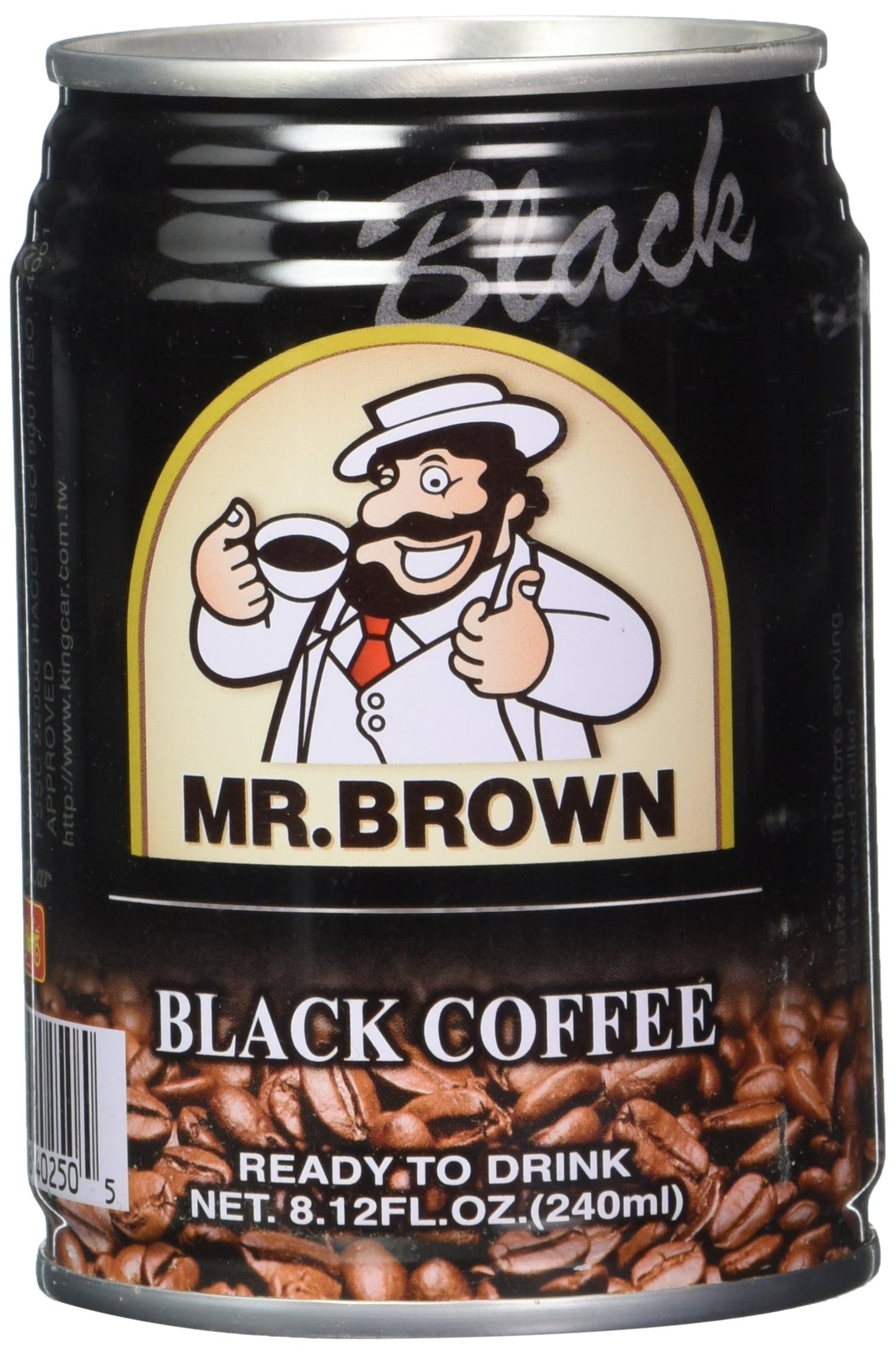 Mr. Brown Black Coffee, 8.12 Ounce (Pack of 24)