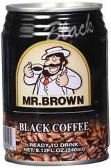 Mr. Brown Black Coffee, 8.12 Ounce (Pack of 24)