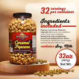 Stonehedge Farms Caramel Flavored Popcorn | 32 oz Large Tub | Perfect for Holidays and Christmas | Bulk Gourmet Popped Sweet Snacks | Carmel Pop Corn