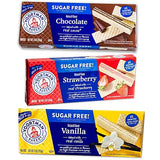 Voortman Sugar Free Wafers - Variety Pack - Strawberry (1, 9oz pack) - Vanilla (1, 9oz pack) - Chocolate (1, 9oz pack) - Baked with Real Ingredients