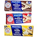Voortman Sugar Free Wafers - Variety Pack - Strawberry (1, 9oz pack) - Vanilla (1, 9oz pack) - Chocolate (1, 9oz pack) - Baked with Real Ingredients