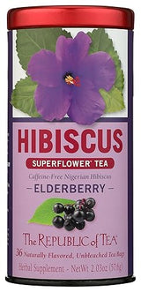 Republic of Tea Hibiscus Elderberry Herbal Tea Bags 36 Count, 36 CT