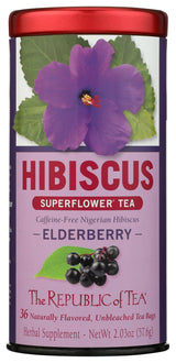 Republic of Tea Hibiscus Elderberry Herbal Tea Bags 36 Count, 36 CT