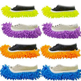 M-jump 8 PCS 4 Pairs Duster Mop Slippers Cover, Multi Function Chenille Fibre Washable Dust Mop Floor Cleaning Shoes for Bathroom, Office, Kitchen