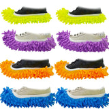 M-jump 8 PCS 4 Pairs Duster Mop Slippers Cover, Multi Function Chenille Fibre Washable Dust Mop Floor Cleaning Shoes for Bathroom, Office, Kitchen