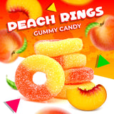 Peach Rings Gummy Candy | 1 Lb Bag | Classic Sweet and Sour Candy | Gummy Rings with Chewy Texture | Nostalgic Peach Gummies for Snacking, Parties