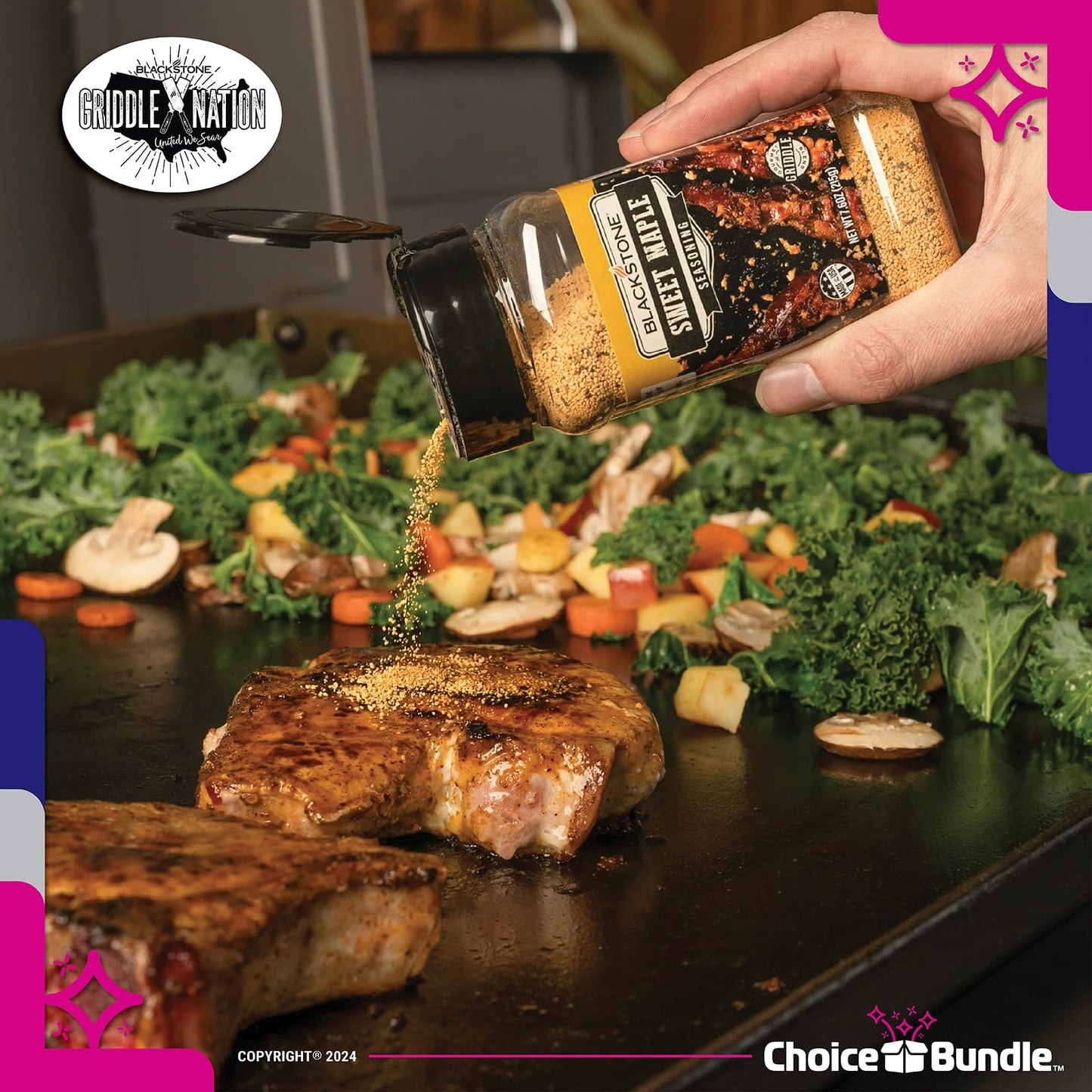 Blackstone Sweet Maple Seasoning - Gourmet Griddle Premium Barbecue Rub 4 Pk (30.4 oz) + BBQ Masters & Opener (6 Items)!