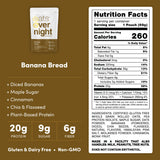 Oats Overnight Banana Bread - Vegan Overnight Oats with 20g Protein, High Fiber Breakfast Protein Shake - Gluten Free Oatmeal, Non GMO High Protein