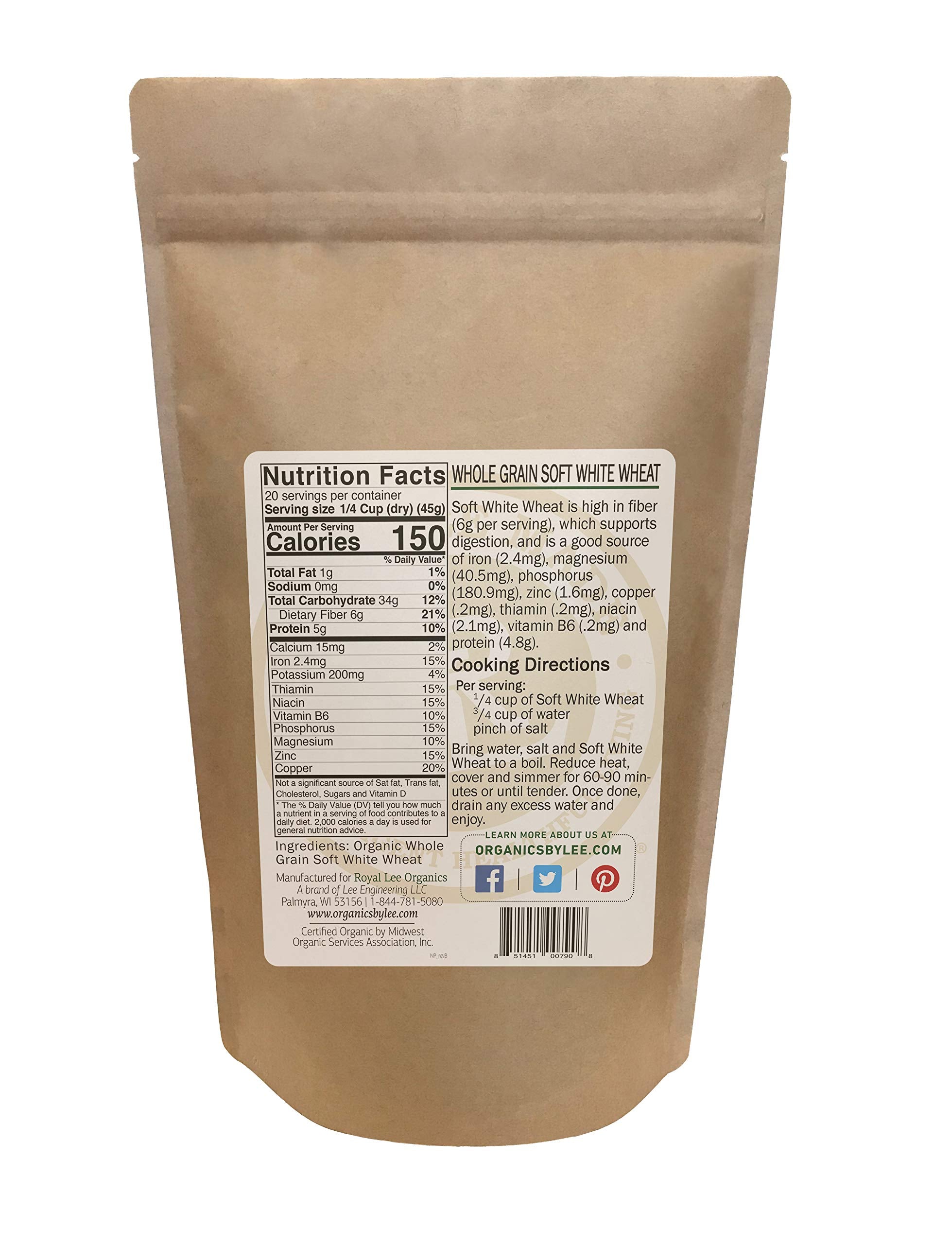 Royal Lee Organics Organic Soft White Wheat Berries (2 lbs)