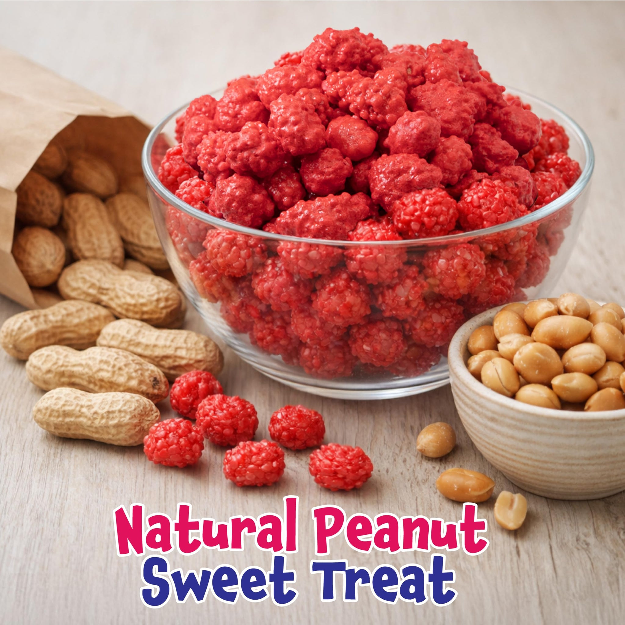 French Burnt Peanuts - 2 Pound Bulk Pack - Old Fashioned Candy Coated Peanuts - Red Nostalgic Candy for Buffets, Snacking, and Gifting - Crunchy Retro