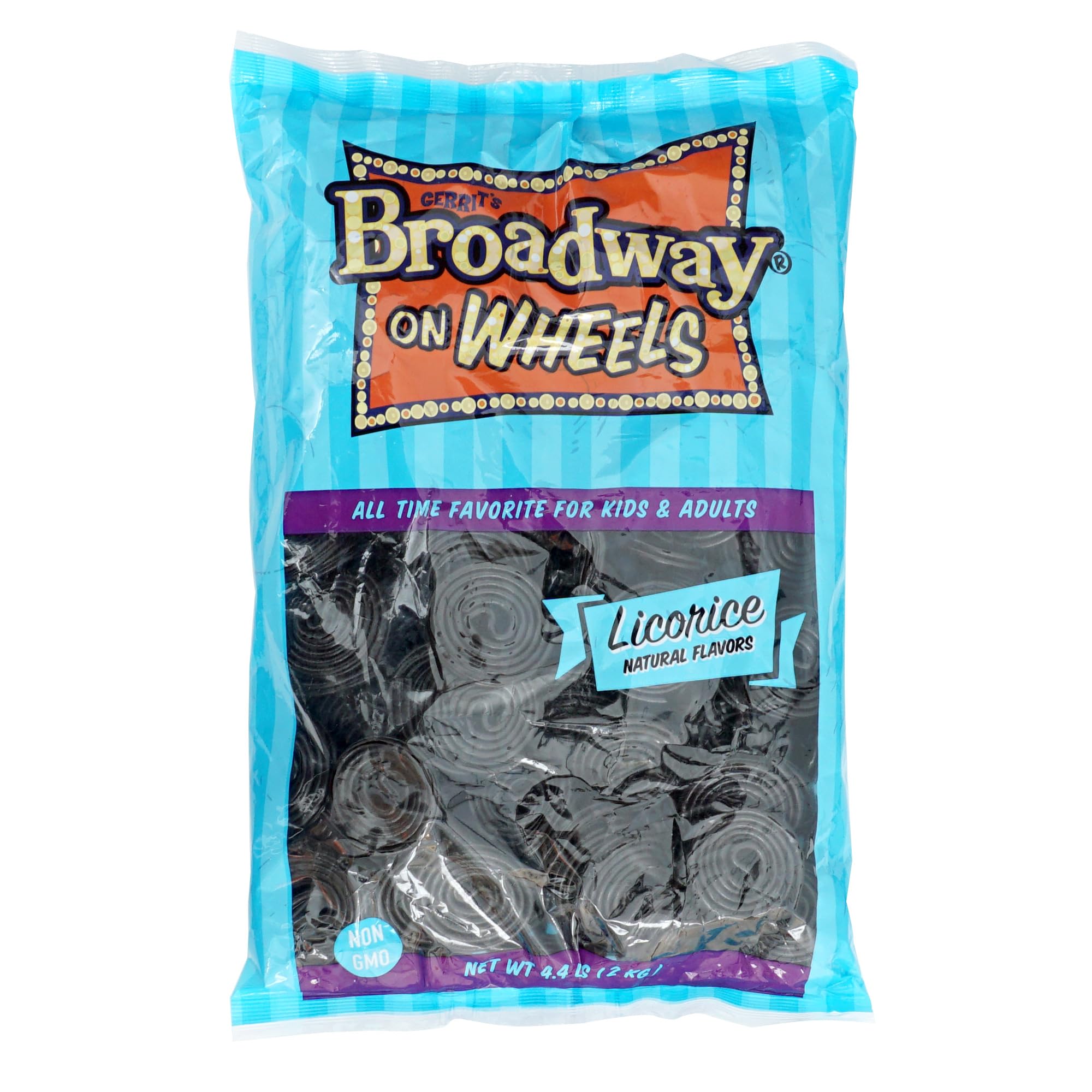 Broadway Black Licorice Wheels Candy, 4.4 Pound Bulk Bag, Licorice Wheels Candy