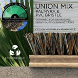 LOLA Deck Scrub Brush, 9" x 3.5" Head w/Palmyra & PVC Bristles for Outdoor Cleaning, Removes Dirt & Grime from Patios, Decks, Grout, 1 CT
