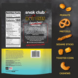 Snak Club x Hot Ones Snack Mix, Smoky Sweet, Spicy Snacks with Peanuts, Pretzels, Sesame Sticks, Toasted Corn, Cashews, Inspired by Hot Ones, Vegan