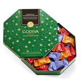 Godiva Holiday Masterpiece Gift Tin, Assorted Milk & Dark Chocolates with Ganache and Caramel, Gourmet Christmas Gift, Kosher & Halal, 50 Pc, 1.5 lbs
