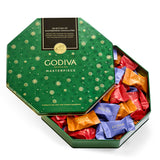 Godiva Holiday Masterpiece Gift Tin, Assorted Milk & Dark Chocolates with Ganache and Caramel, Gourmet Christmas Gift, Kosher & Halal, 50 Pc, 1.5 lbs