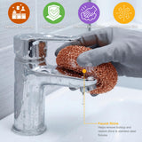 PAMI Heavy Duty Non Scratch Copper Scrubbers for Pots and Pans, Copper Wool Scrubber, Reusable Scouring Pads, Pack of 4