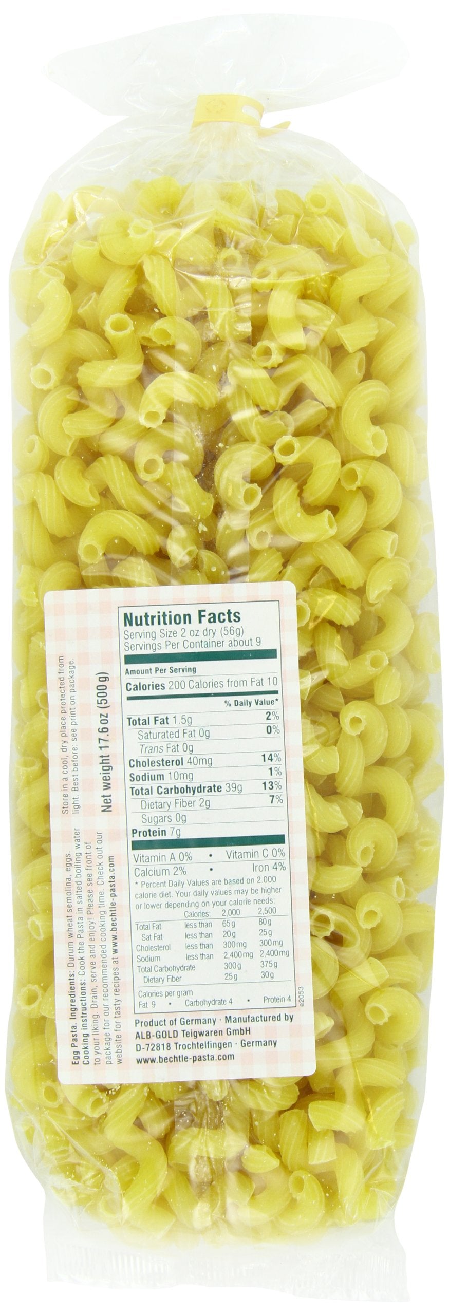 Bechtle Corkscrew Traditional German Egg Noodles, 17.6 Ounce