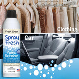 Home First Spray Fresh Fabric Refresher, Linen, 8 oz - Deodorizer and Freshener for Clothing, Bedding, and Furniture