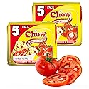 Chow Instant 2 Minute Noodles - TOMATO Flavor with Seasonings (Pack of 2 x 5 Packs x 85g) So Delicious Meal ... HALAL