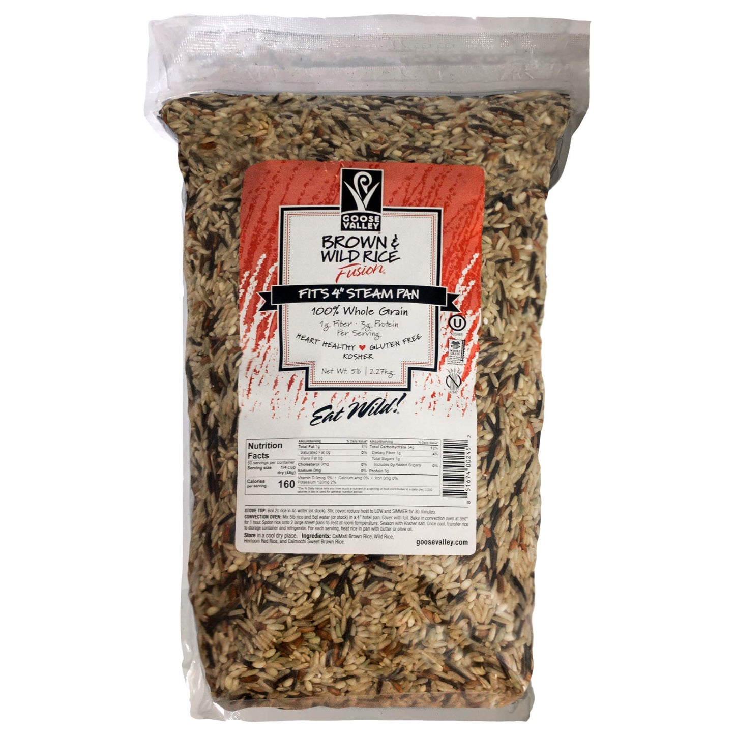 4 set Goose Valley Brown & Wild Rice Fusion, 5 lb, 2.27 kg (Pack of 1)