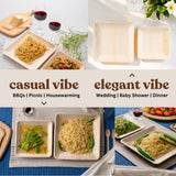 Luxe Designs Palm Leaf Plates - Eco-Friendly Alternative to Bamboo & Plastic - Heavy-Duty Compostable & Biodegradable Party Plates - Microwave & Oven