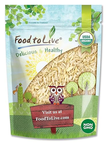 Food to Live Organic Blanched Slivered Almonds, 4 Pounds - Non-GMO, Raw, Unpasteurized, Unsalted, Vegan, Keto, Paleo, Kosher, High in Protein, Dietary