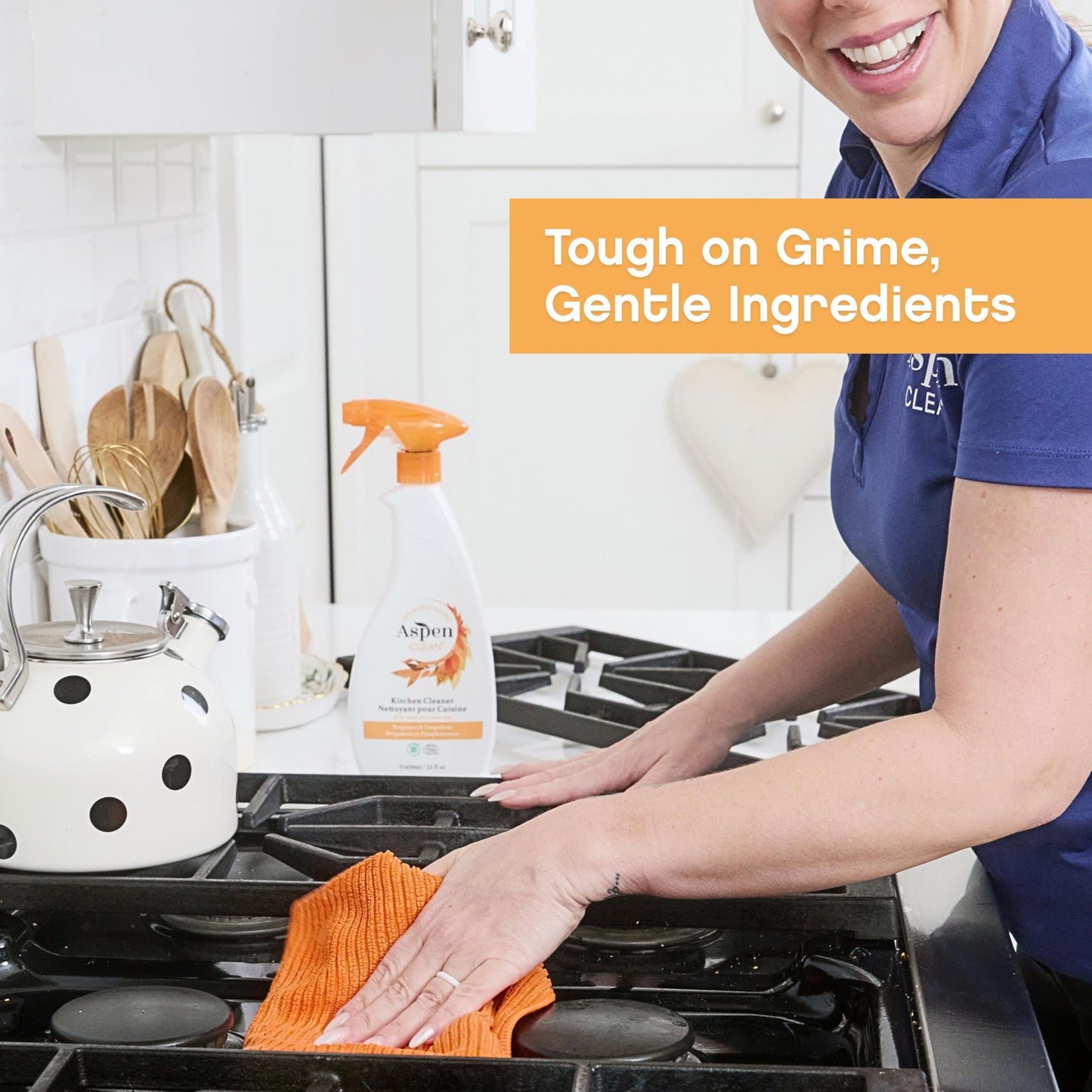 AspenClean | Kitchen Spray Cleaner | Plant-Based Degreaser for Grease & Grime | Multi-Surface Cleaner | Non - Toxic | 100% Natural | EWG Verified |